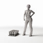 Diorama model-making product photo 1: Diorama storage area with small tin cans on a transport pallet (Ref. 259D)
