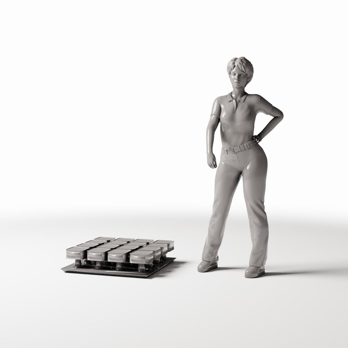 Diorama model-building product photo 1: Diorama camp: supply canisters on a transport pallet (Ref. 267D)