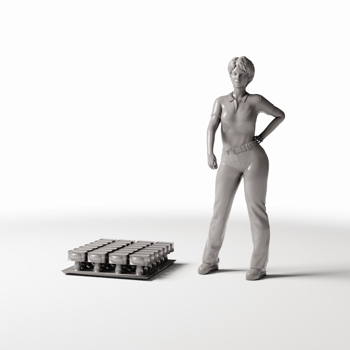 Diorama model-building product photo 1: Diorama storage area: supply canisters on a mounting plate (Ref. 269D)