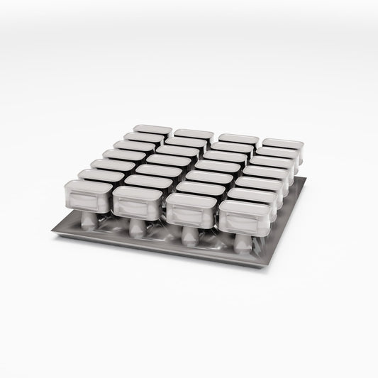 Diorama model-building product photo 0: Diorama storage area: supply canisters on mounting plate (Ref. 269D)