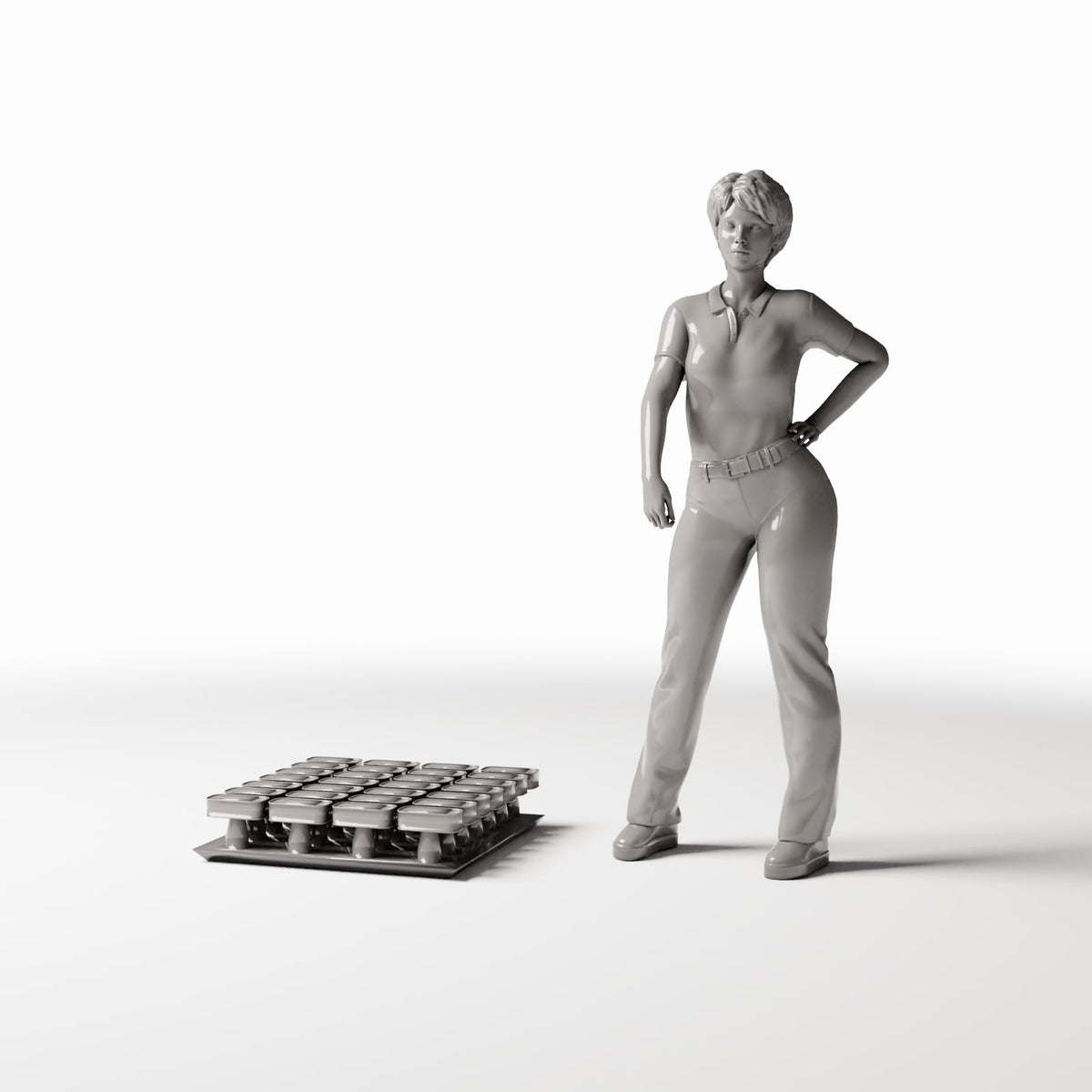 Diorama model-building product photo 1: Warehouse diorama: Pack of flat storage containers (Ref. 271D)