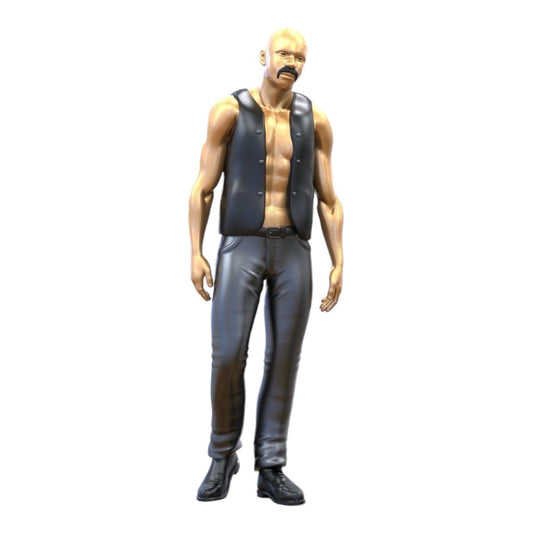 Miniature Figure Biker/Gang Member with Vest: Bald Man (No. 283)