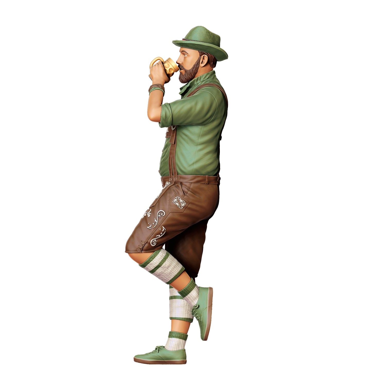 Miniature Figure Oktoberfest: Wiesen Guests: Man with traditional outfit and beer mug (No. 289)