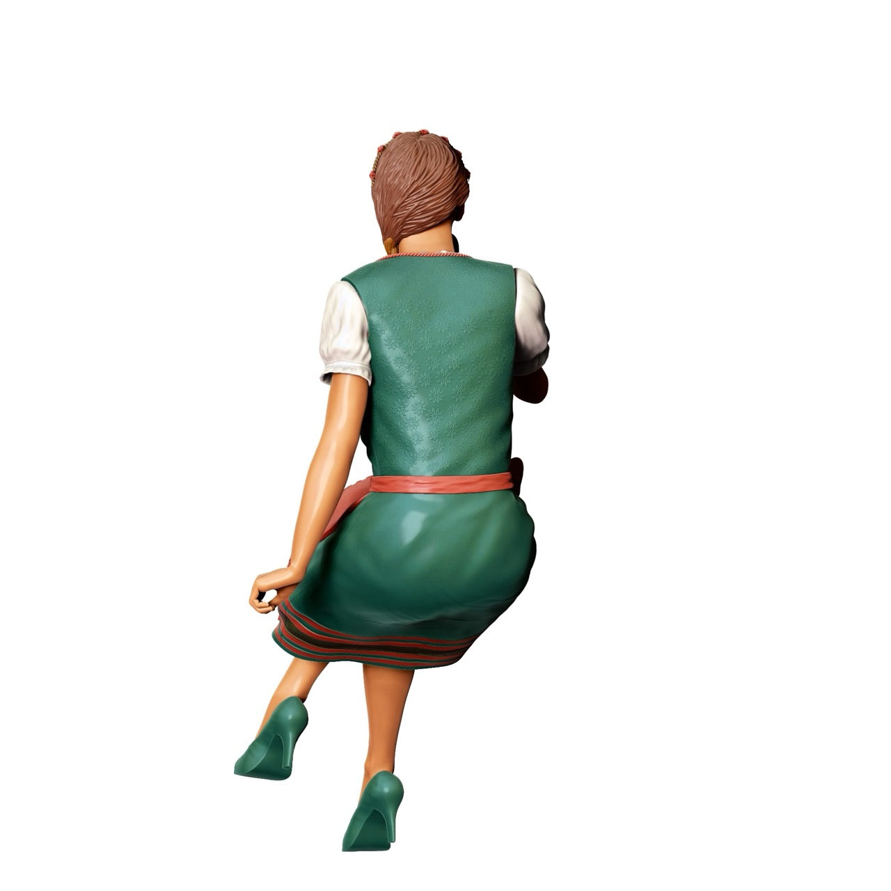 Miniature Figure Oktoberfest: Wiesen Guests: Seated Woman with Traditional Dirndl Outfit and Beer Stein (No. 291)