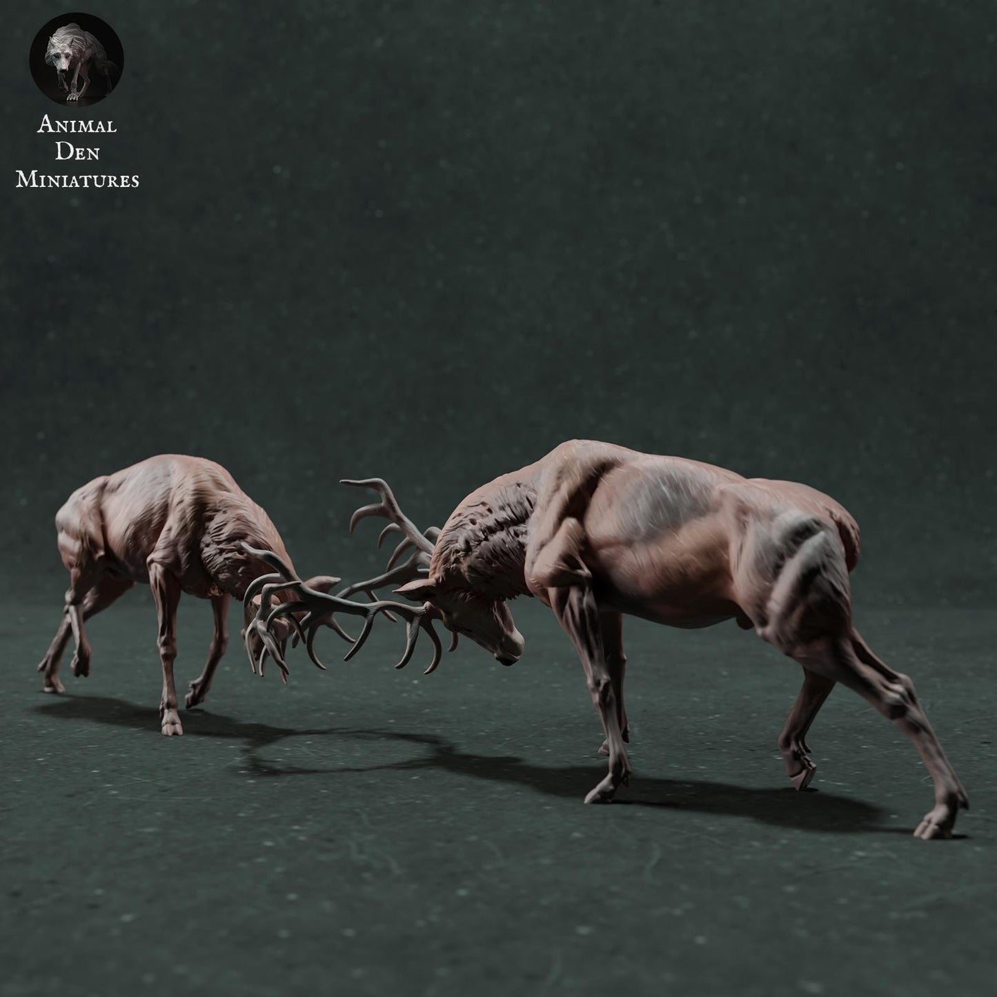 Product photo Animal Figure Diorama, Model Building: 0: Wildlife Figure: Fighting Red Deer – Stag Fight Diorama (Ref 01_01_71)