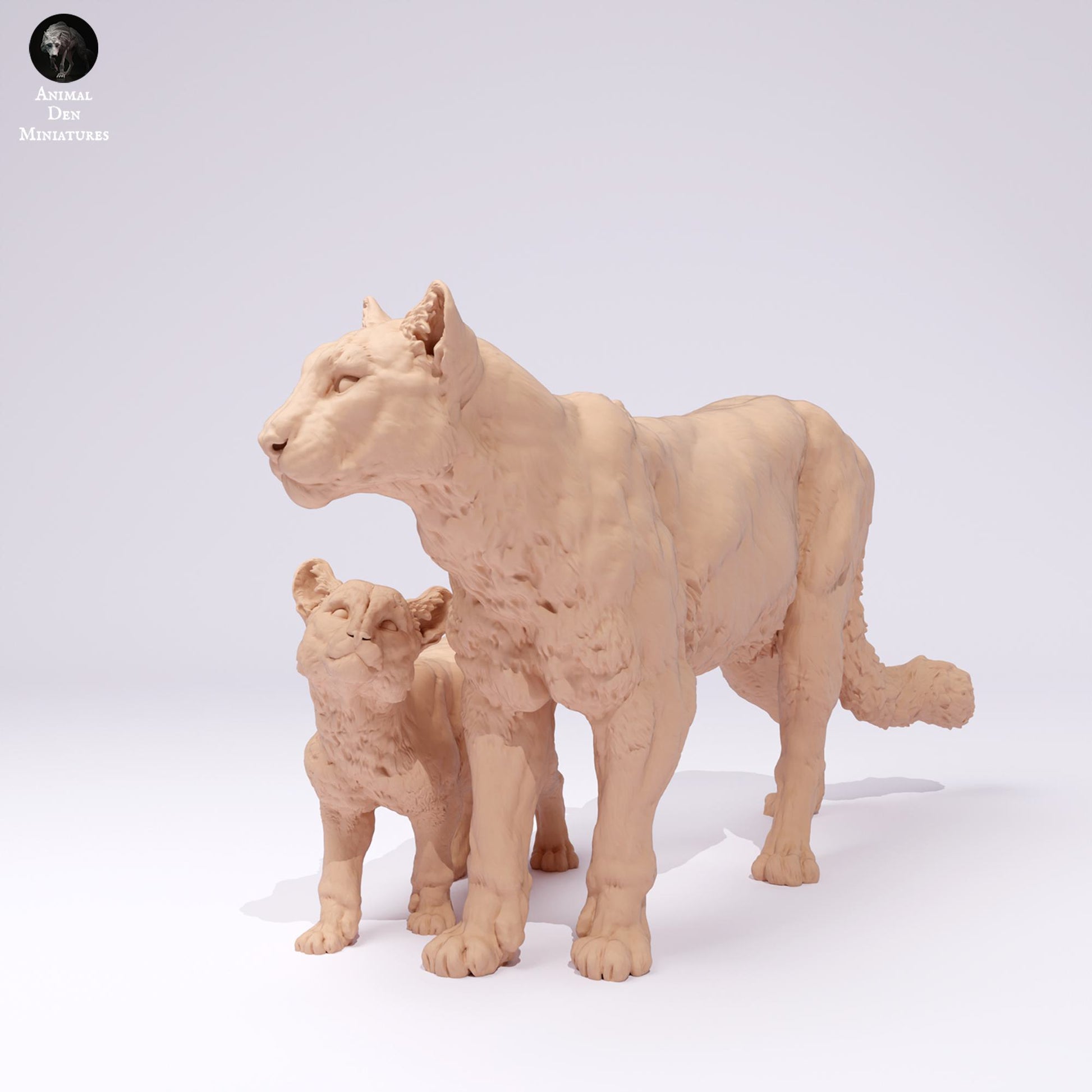 Produktfoto Tier Figur Diorama, Modellbau: 0: Wildtier Figur: Berglöwe mit Jungtier (Ref 25_01_04)
