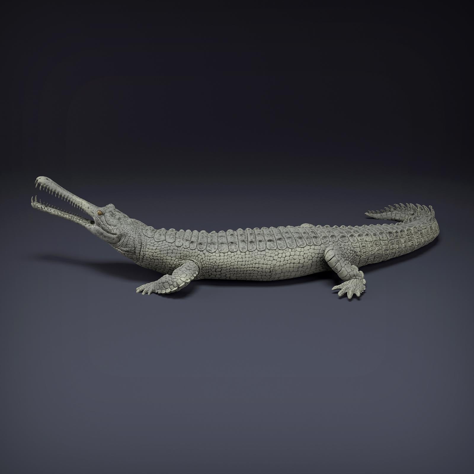 Product photo Animal Figure Diorama, Model Building: 0: Jungle Animal Figure: Ganges Gavial – Gharial (Ref 01_01_80)