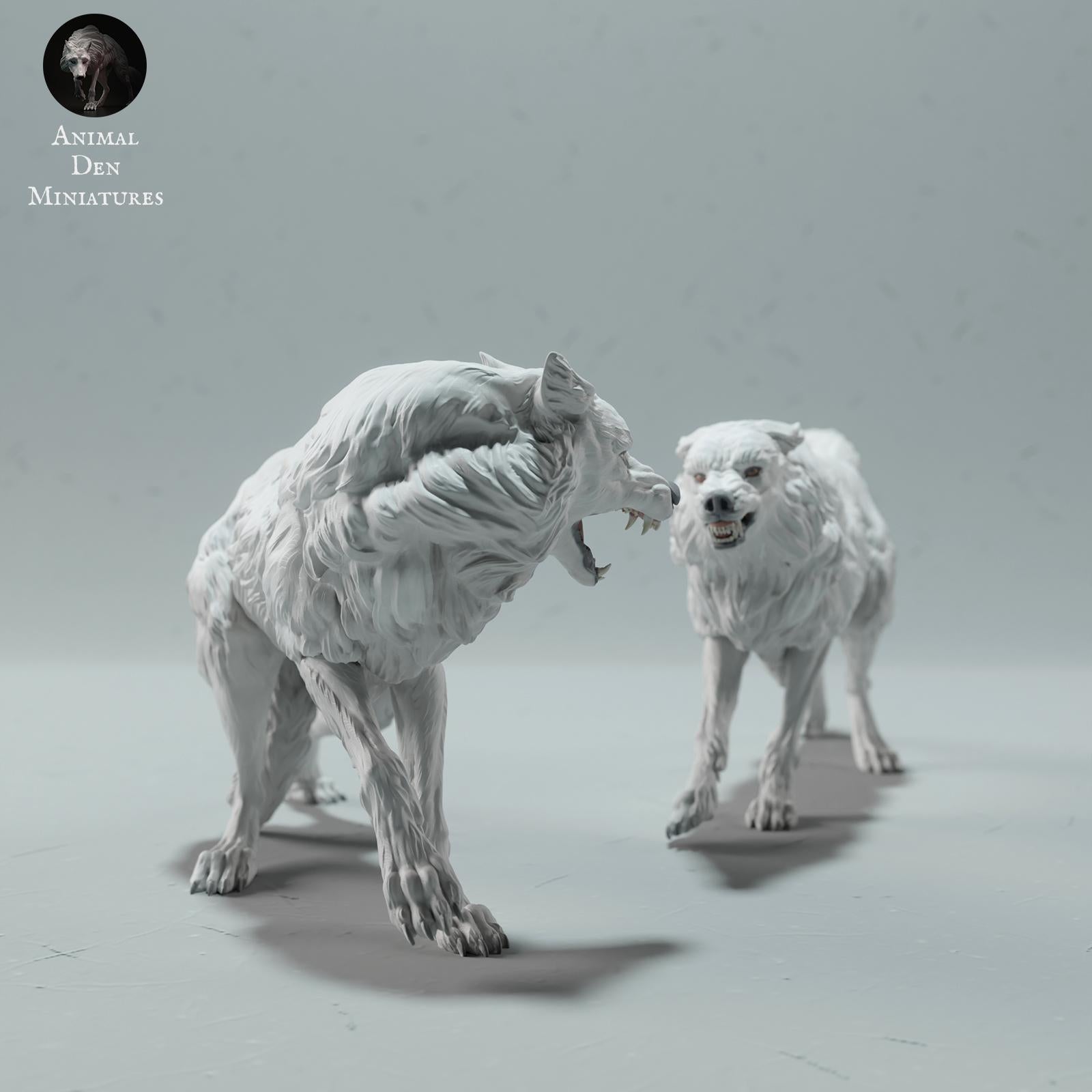 Product photo Animal Figure Diorama, Model Building: 0: Wild Animal Figures: Fighting Arctic Wolves (Ref 01_01_61)