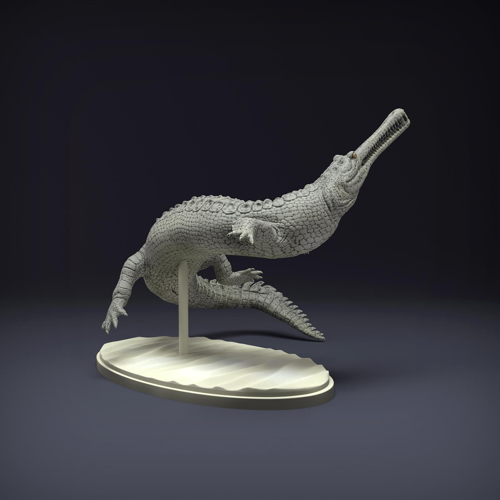 Product photo Animal Figure Diorama, Model Building: 0: Jungle Animal Figure: swimming Ganges gharial (Ref 01_01_79)