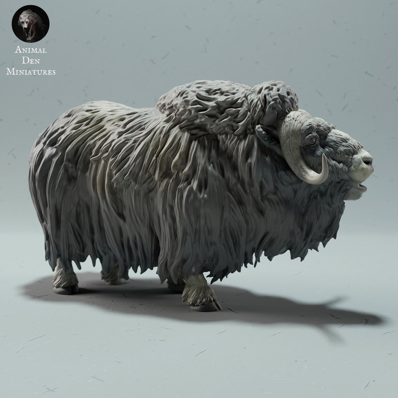 Product photo animal figure diorama, model building: 0: Wildlife figure: Muskox – calling bull (Ref 01_01_69)
