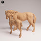 Product photo Animal Figure Diorama, Model Building: 0: Wild Animal Figures: Mustang Mare and Foal – Horses (Ref 25_09_04)