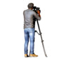 3DP Miniatures 2: Stehende Figur: Kameramann mit Videokamera auf Dreibein-Stativ (Ref. Nr. 513)