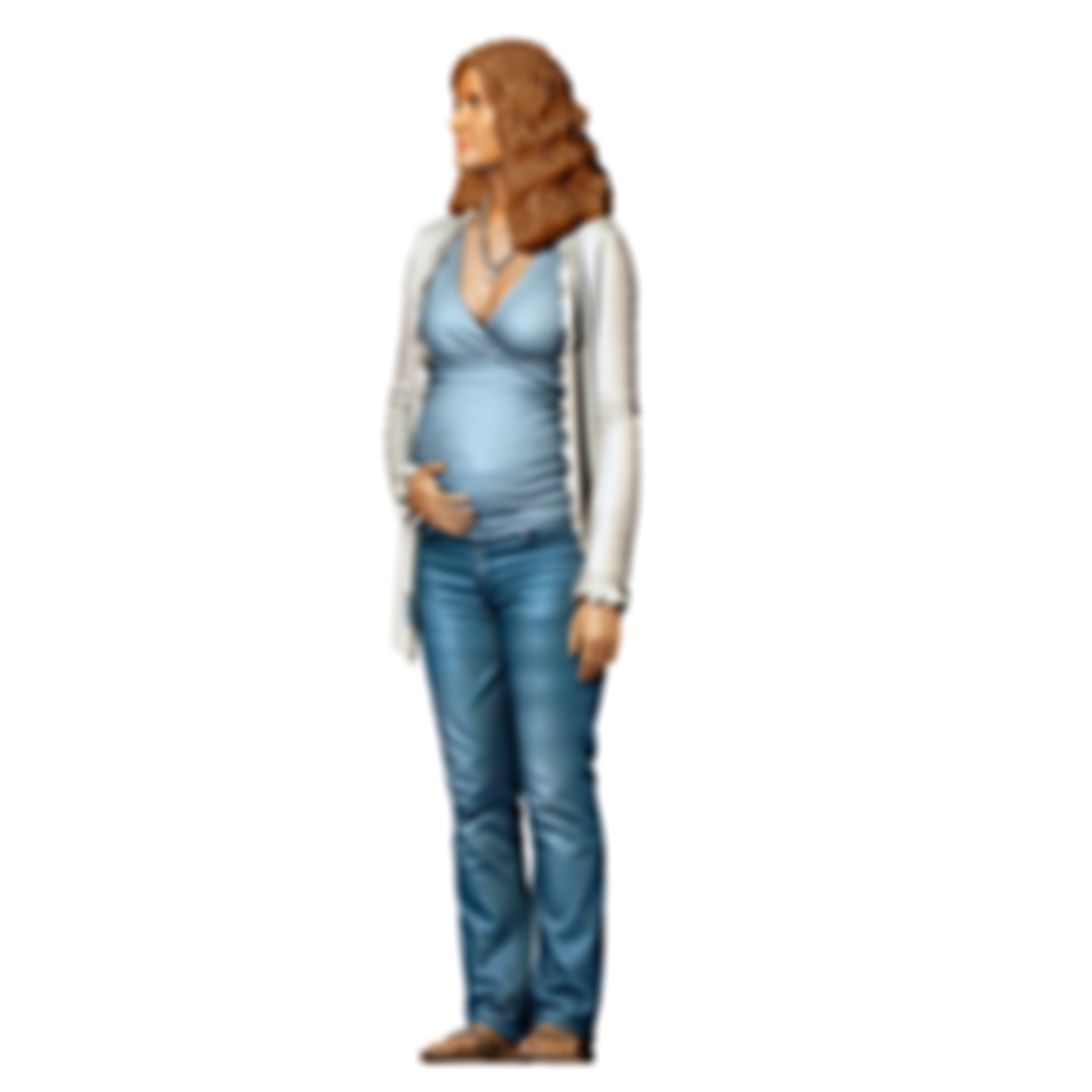 3DP Miniatures 4: Stehende Figur: Frau mit Hand am Bauch (Ref. Nr. 509)