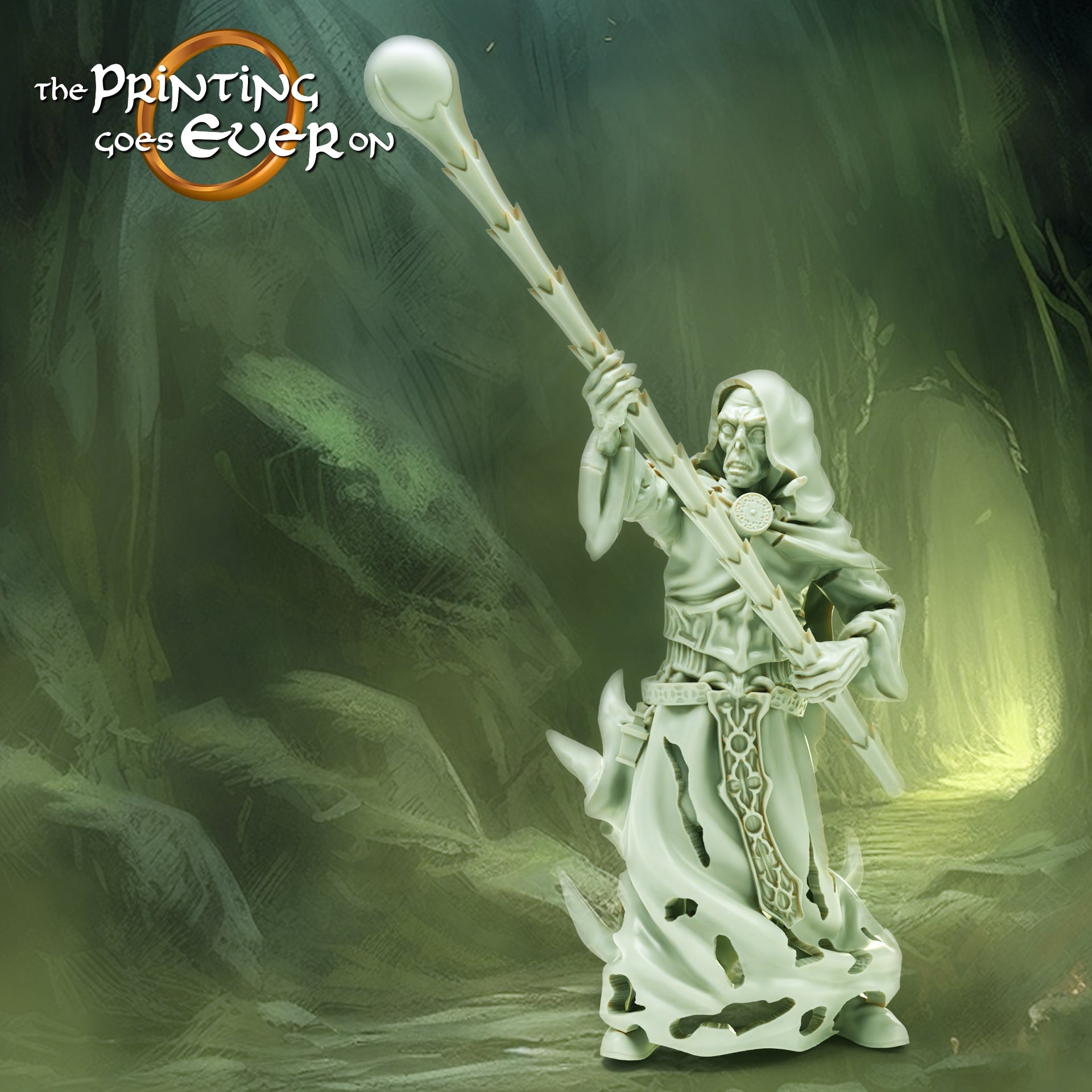 Product photo Tabletop 28mm The Printing Goes Ever On (TPGEO) 0: Ghost Mage: Warrior of the Dead - Army of the Damned and Rogues