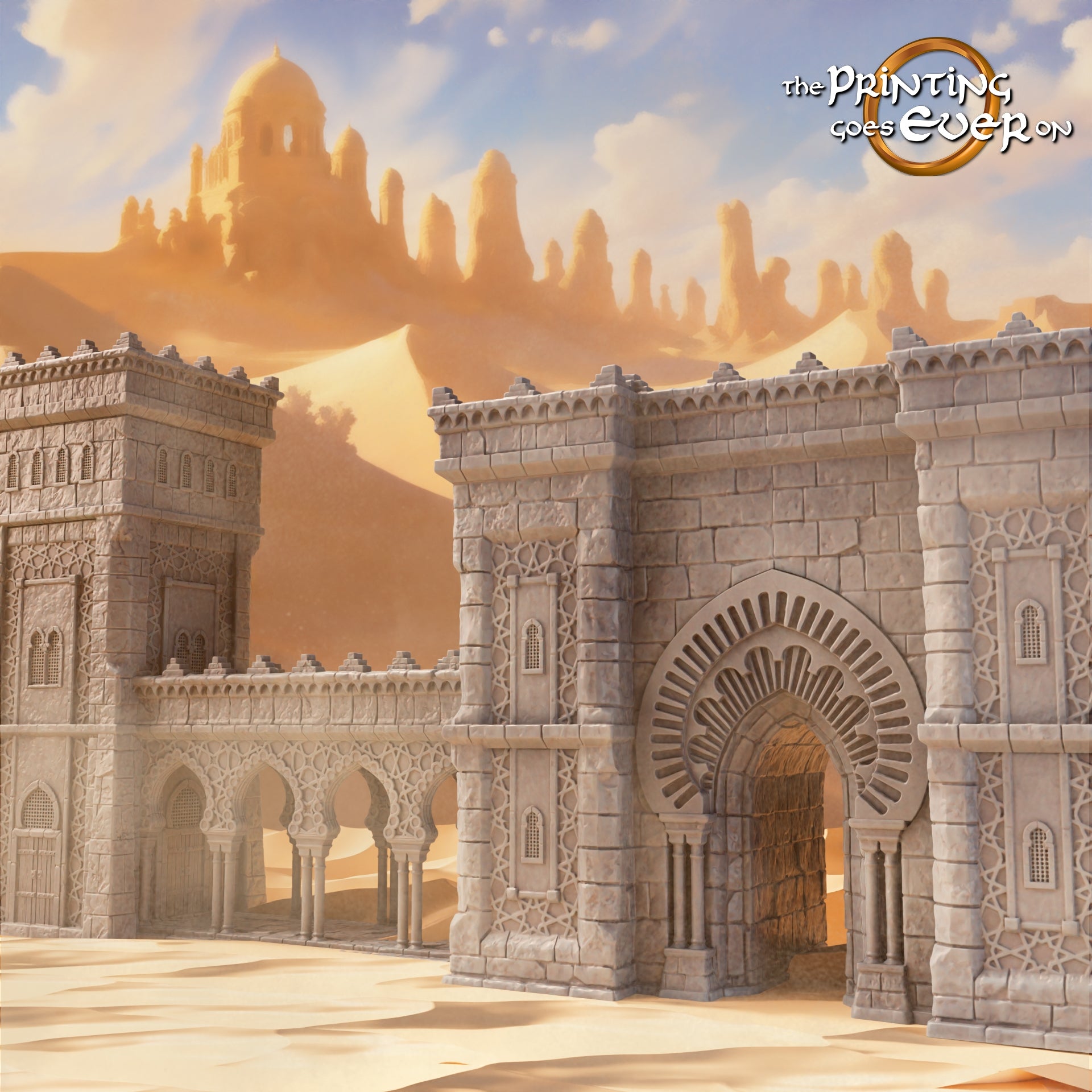 Product photo Tabletop 28mm The Printing Goes Ever On (TPGEO) 0: Oriental Gate - Fortification of an Oriental City - Gate, Tower, and Wall