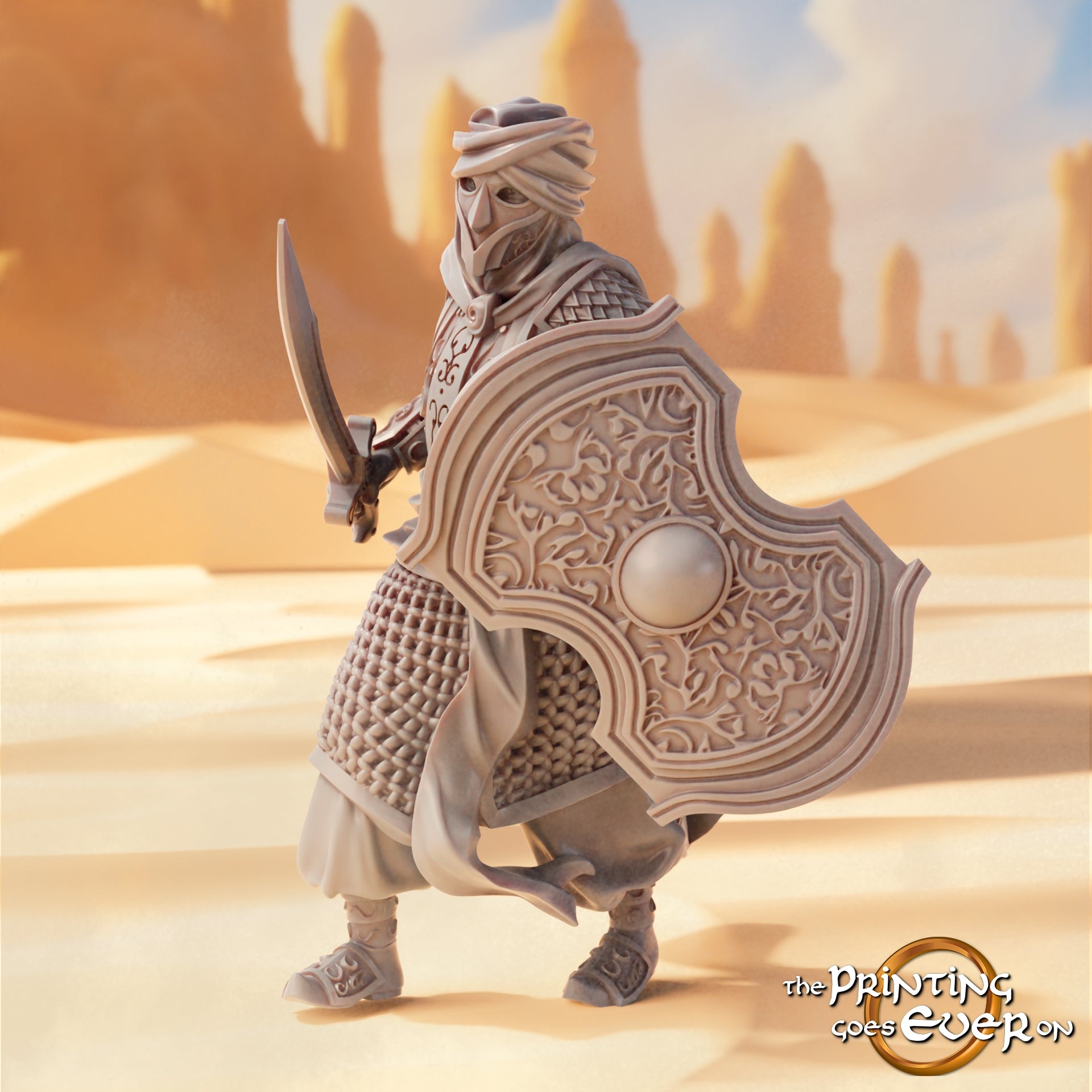 Product photo Tabletop 28mm The Printing Goes Ever On (TPGEO) 0: Eastern Warriors 2: Desert People with Bow, Spear, and Sword - Oriental Desert Nomads