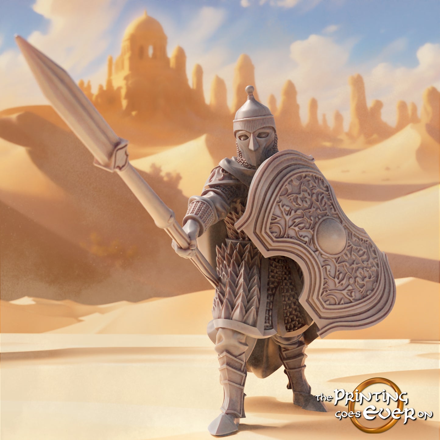 Product photo Tabletop 28mm The Printing Goes Ever On (TPGEO) 0: Eastern Warriors 2: Desert People with Bow, Spear, and Sword - Oriental Desert Nomads
