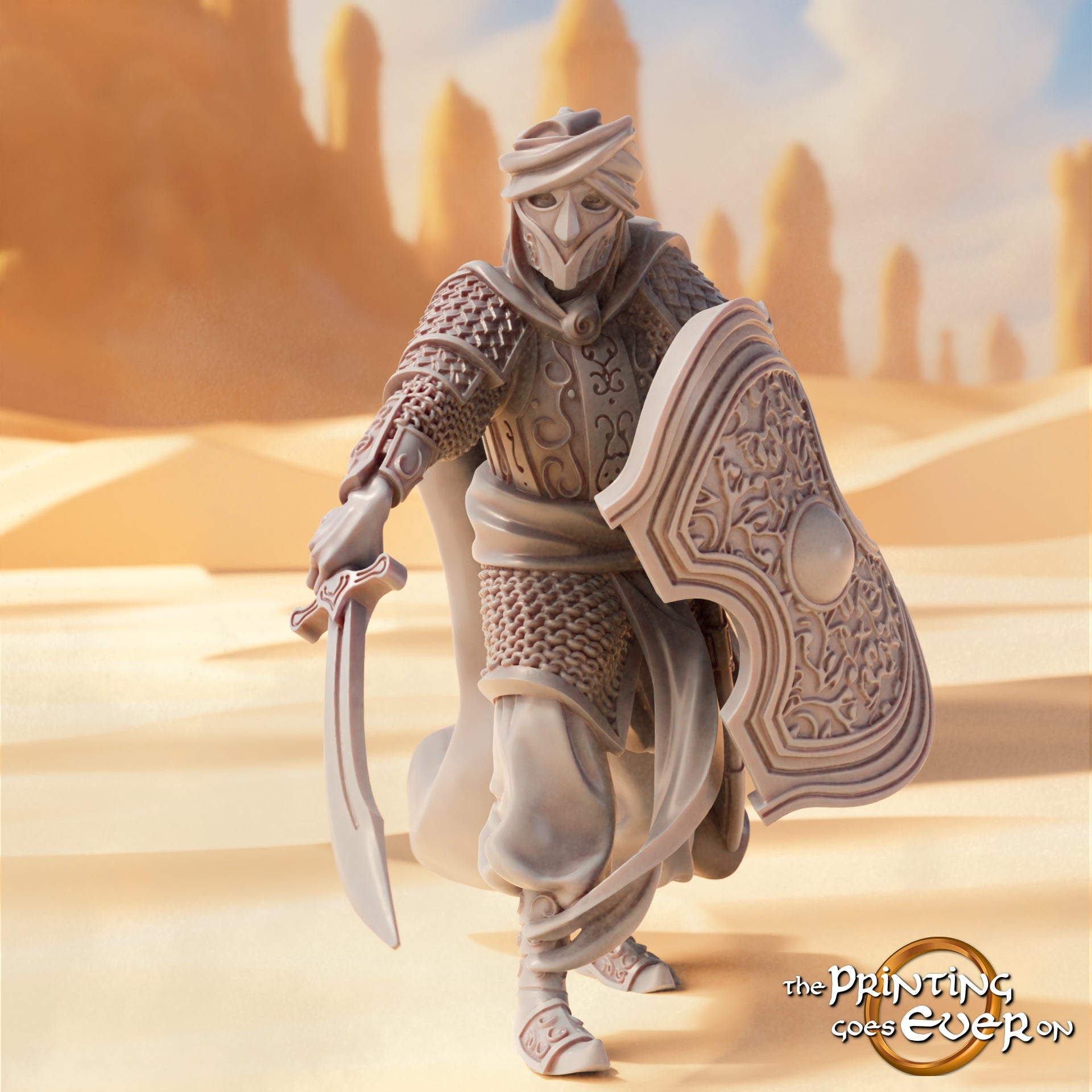 Product photo Tabletop 28mm The Printing Goes Ever On (TPGEO) 0: Eastern Warriors 2: Desert People with Bow, Spear, and Sword - Oriental Desert Nomads