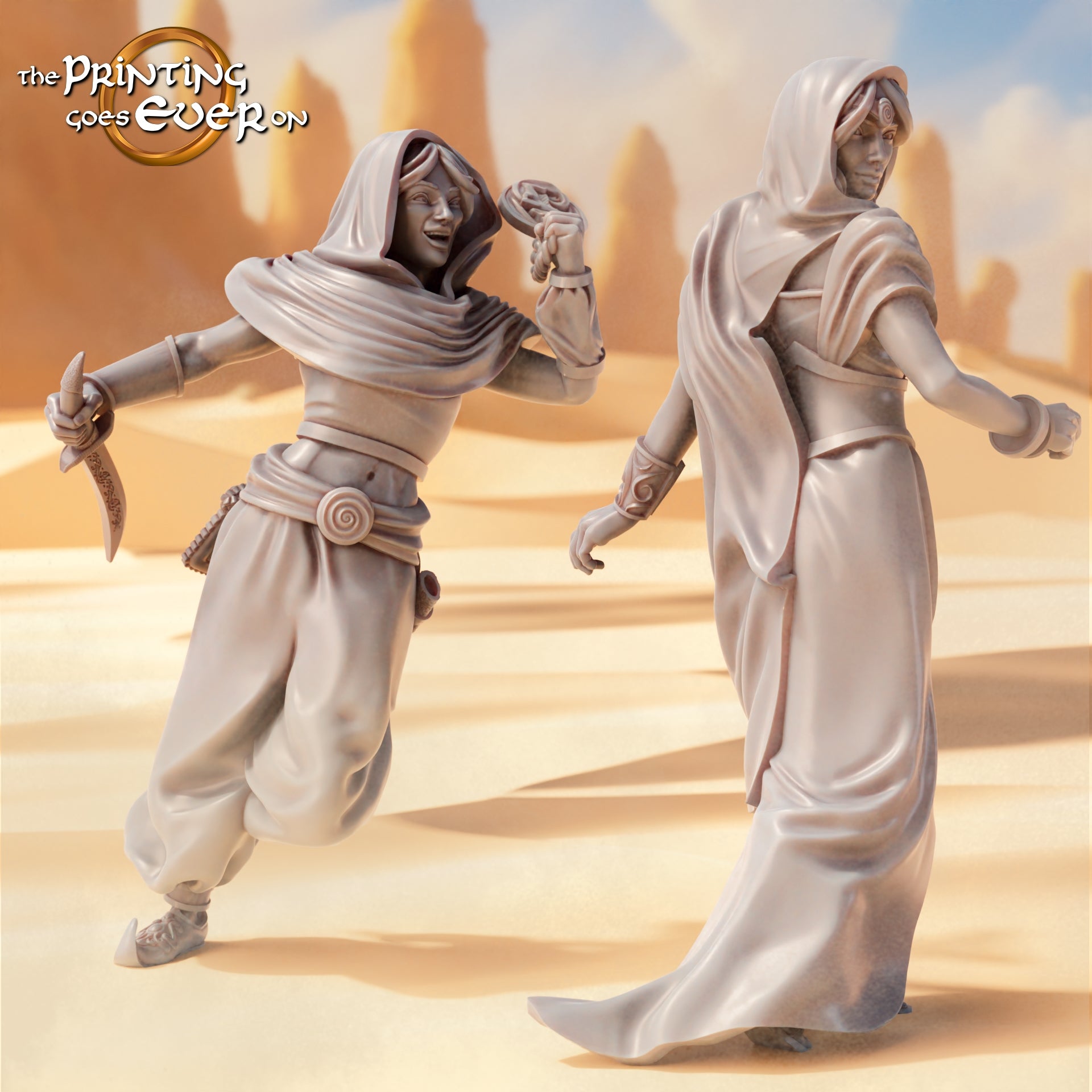Product photo Tabletop 28mm The Printing Goes Ever On (TPGEO) 0: Oriental Princess Sisters: Graceful Daughters of the Sultan - Oriental Ruling Family