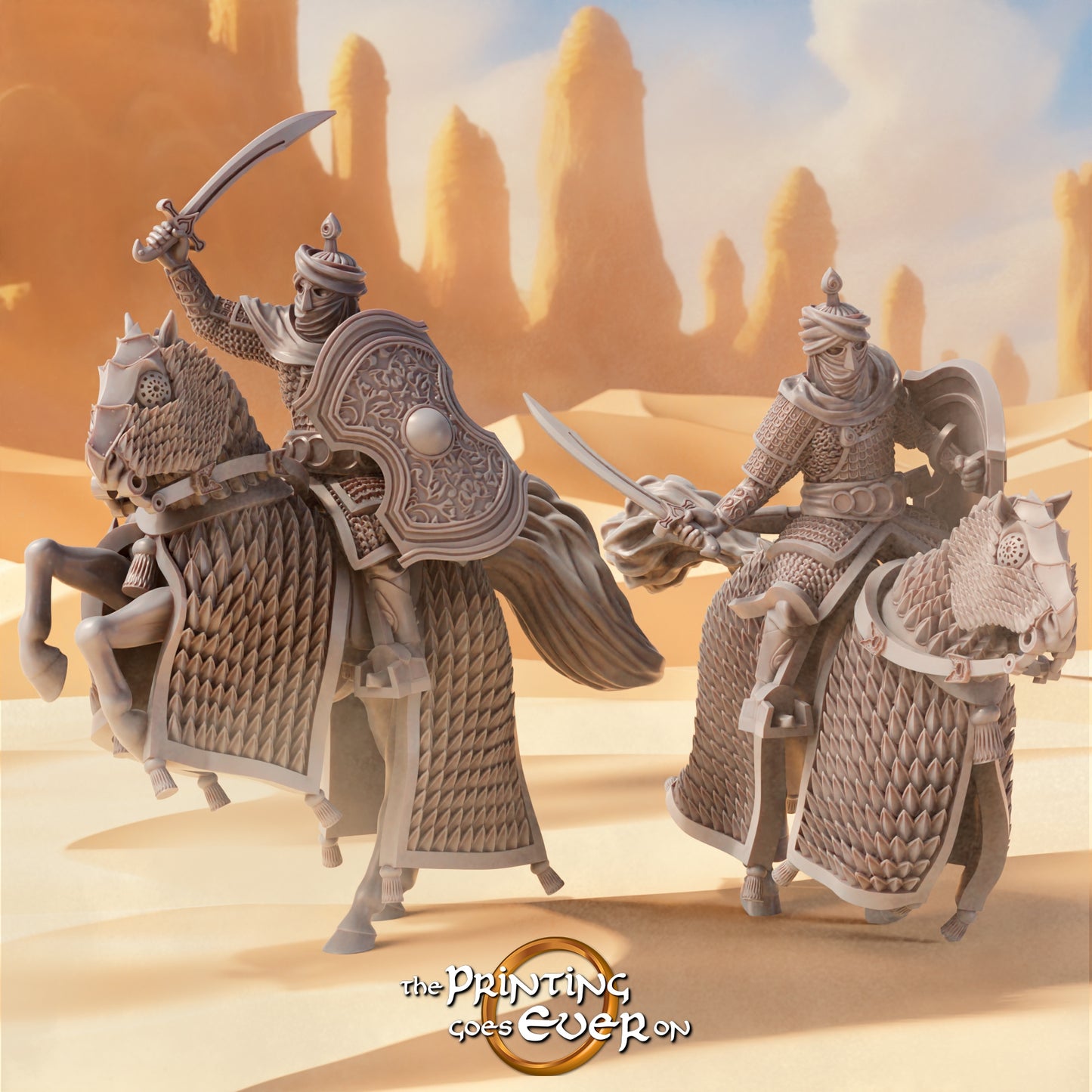 Product photo Tabletop 28mm The Printing Goes Ever On (TPGEO) 0: Oriental Riders: Experienced Warriors on Horses - Sultan's Scouts