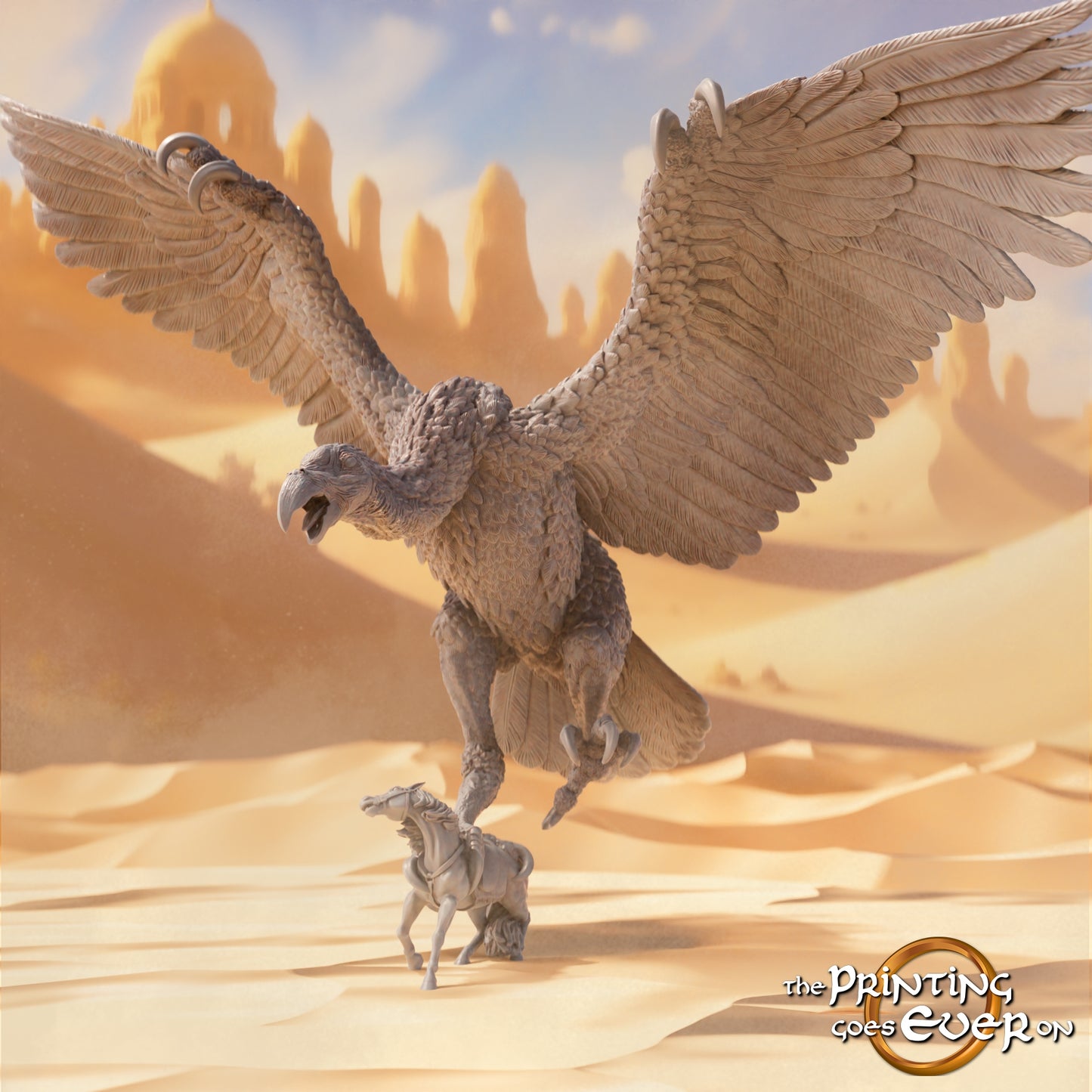 Product photo Tabletop 28mm The Printing Goes Ever On (TPGEO) 0: Giant Vulture: Deadly Danger from the Desert - Scavenger and Fearsome Monster of the Skies