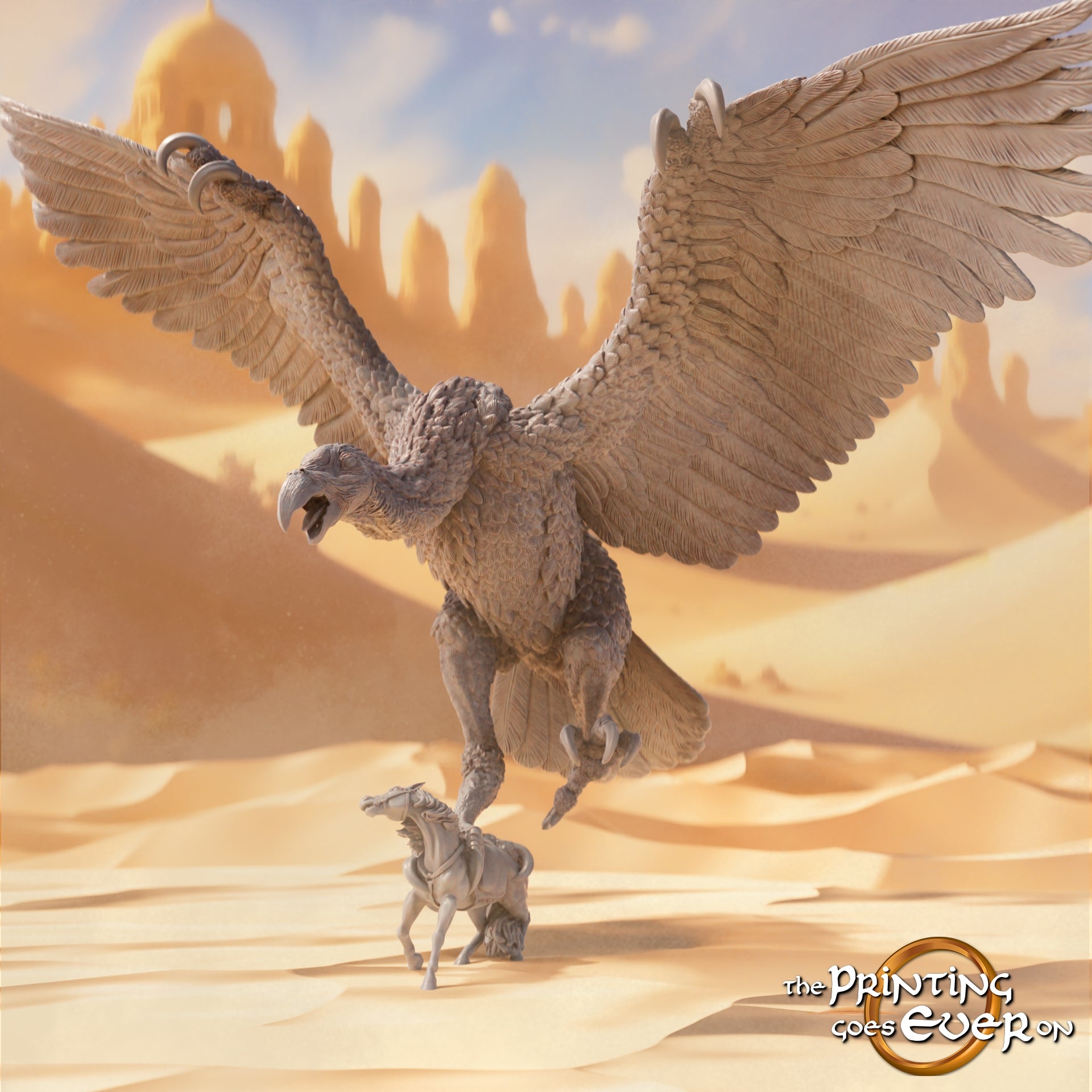 Product photo Tabletop 28mm The Printing Goes Ever On (TPGEO) 0: Giant Vulture: Deadly Danger from the Desert - Scavenger and Fearsome Monster of the Skies