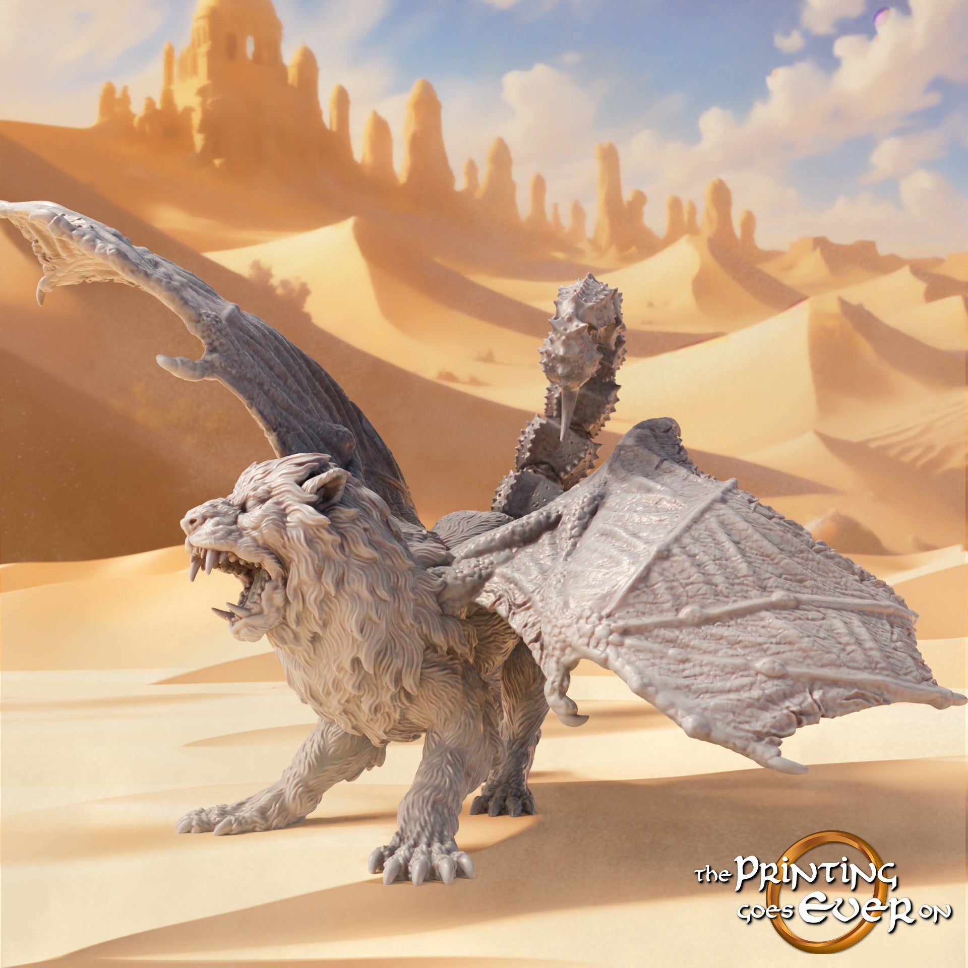 Product photo Tabletop 28mm The Printing Goes Ever On (TPGEO) 0: Manticore - Mystical and ancient creature - Lion, Dragon, Scorpion