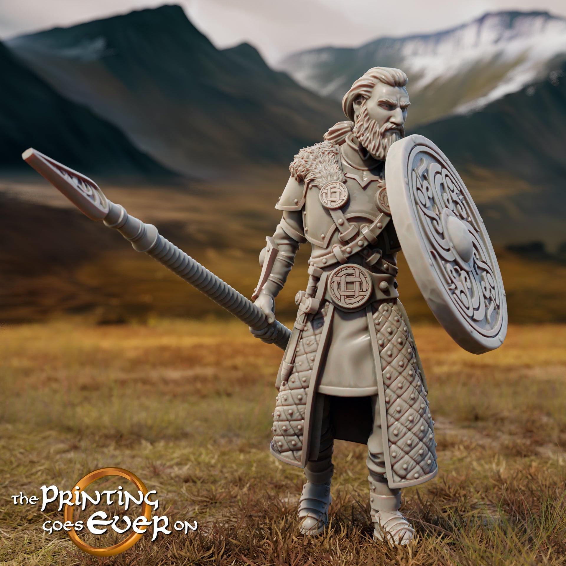 Product photo Tabletop 28mm The Printing Goes Ever On (TPGEO) 0: Commander Ebremer Mounted and Foot: Loyal General of the King