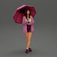 Diorama model building product photo 0: Female diorama figure in open cardigan and shorts with umbrella (Ref No. A92)
