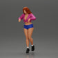 Diorama model building product photo 0: Female diorama figure in mini skirt and shorts, standing at the edge of the stairs (Ref No. A73)