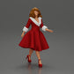 Diorama model building product photo 0: Diorama figure: miniature figure of a woman in a red dress with fur trim in a walking pose - Diorama (Ref No. A117)
