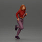 Diorama model building product photo 0: Diorama miniature figure: Running girl with long hair in jacket (Ref No. A96)
