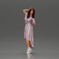 Diorama model building product photo 0: miniature figure: woman in long wedding dress with high heels, elegantly posing (Ref No. A109)