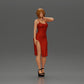 Diorama model building product photo 0: Female diorama figure in mini dress, short hair, hand on neck, necklace (Ref No. A99)