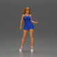 Diorama model building product photo 0: Diorama figure: Female miniature figure standing in a short dress with braids and sandals (Ref No. A123)