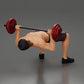 Diorama model building product photo 1: Diorama figure: Male miniature bench pressing with hip bridge, dumbbell, hat, and shorts (Ref No. A111)