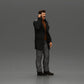 Diorama model building product photo 1: Diorama figure - Turkish man in a coat with a turtleneck sweater, on the phone (Ref No. A78)