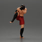 Diorama model building product photo 1: Diorama figure: martial arts miniature, kicking pose with headgear, gloves & shin guards (Ref No. A122)