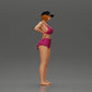 Diorama model building product photo 1: Diorama figure: Standing miniature figure in summer look with cap, shorts, barefoot on the beach (Ref No. A108)
