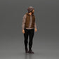 Diorama model building product photo 1: Diorama figure: Bearded man in winter clothing, walking - Diorama miniature (Ref No. A129)
