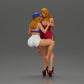 Diorama model building product photo 1: miniature diorama: 2 figures - cap, top & shorts; short dress with platforms (Ref No. A135)