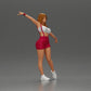 Diorama model building product photo 1: Diorama figure: dynamic woman in red sports outfit, standing pose, sneakers (Ref No. A124)