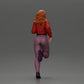 Diorama model building product photo 2: Diorama miniature figure: Running girl with long hair in jacket (Ref No. A96)