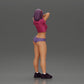 Diorama model building product photo 2: Diorama miniature: Female figure in bikini, short shirt & headband, posing (Ref No. A97)