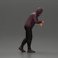 Diorama model building product photo 2: Diorama figure: man with hood, hands on car, slightly leaning forward (Ref No. A115)
