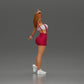 Diorama model building product photo 2: Diorama figure: dynamic woman in red sports outfit, standing pose, sneakers (Ref No. A124)