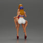 Diorama model building product photo 2: miniature diorama: 2 figures - cap, top & shorts; short dress with platforms (Ref No. A135)