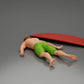 Diorama model building product photo 2: Diorama miniature: Person lying face down next to surfboard with fins (Ref No. A66)