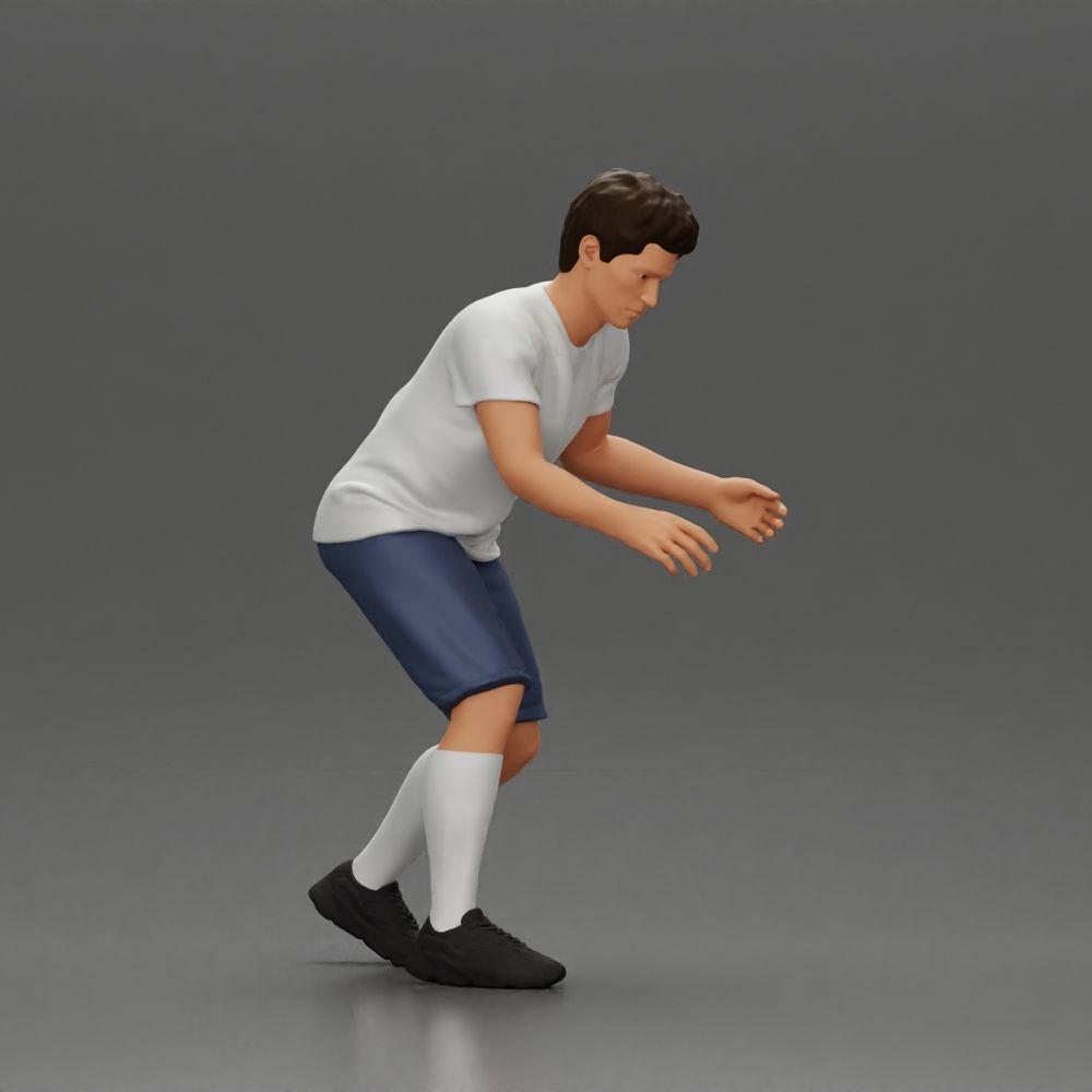 Diorama model building product photo 2: Diorama miniature: Man in shorts playing table football, t-shirt & high socks (Ref No. A71)