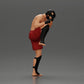 Diorama model building product photo 2: Diorama figure: martial arts miniature, kicking pose with headgear, gloves & shin guards (Ref No. A122)
